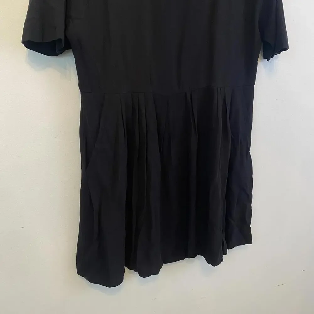 J.Crew Collection black short sleeve round neck dress